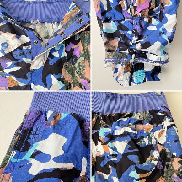 Free People Movement Cargo Pants L Purple Multi Mesmerize Me Cargo - Picture 9 of 12